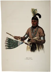Naw-kaw, Winnebago Chief, print made by Thomas Loraine McKenney, c.1840